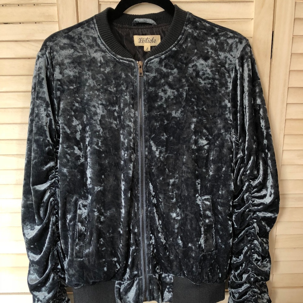 Velvet bomber jacket